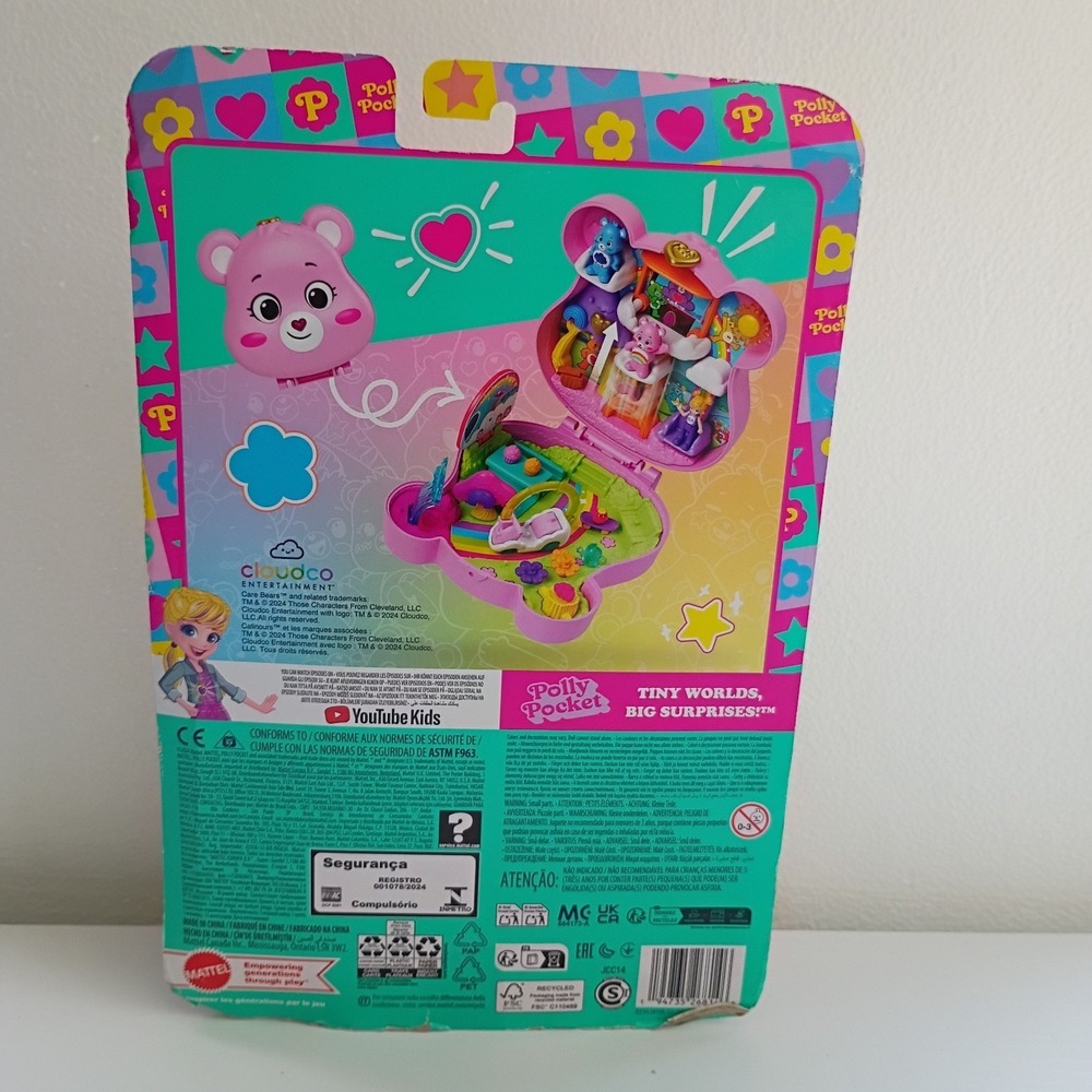 Polly Pocket Care Bears Compact Playset with Dolls, Car & Accessories NIP - Picture 3 of 7